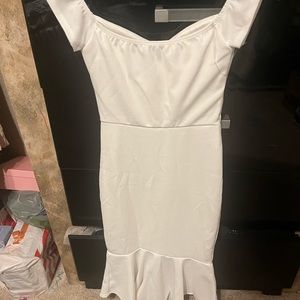 White shoulder dress. Brand new perfect for a graduation or any formal party.